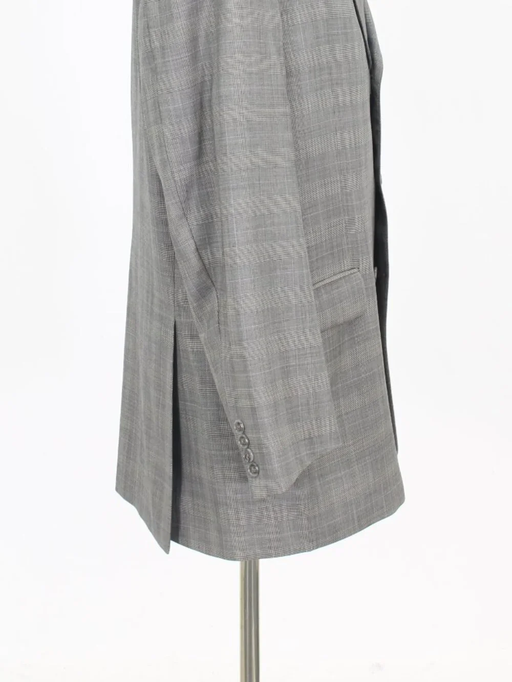 Jack Victor 44R 38x28 Gray Full Suit 3-Button Check R927